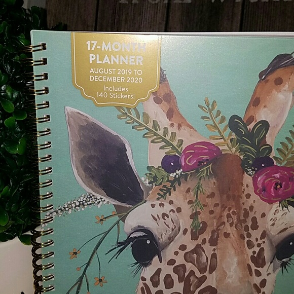 Flower crown Giraffe large  monthly planner 2020 - Picture 3 of 8